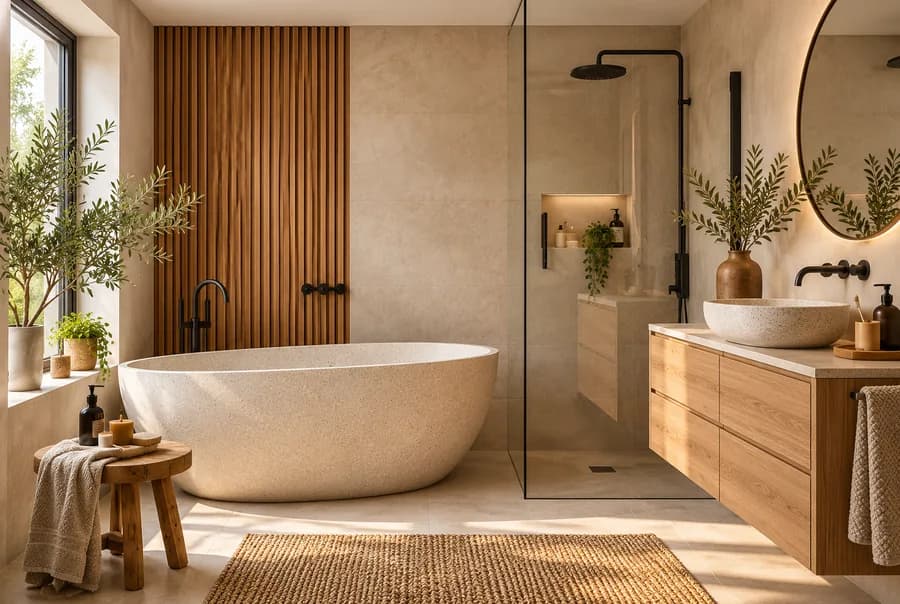 Badkamer in Japandi-stijl