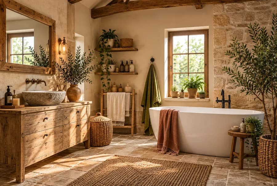 Badkamer in Landelijk-stijl
