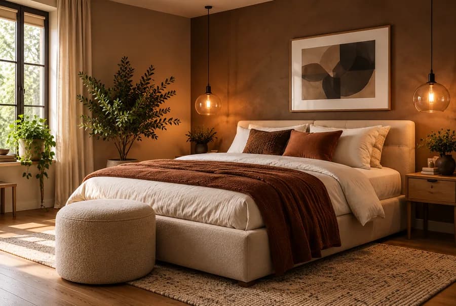 Slaapkamer in Modern warm-stijl