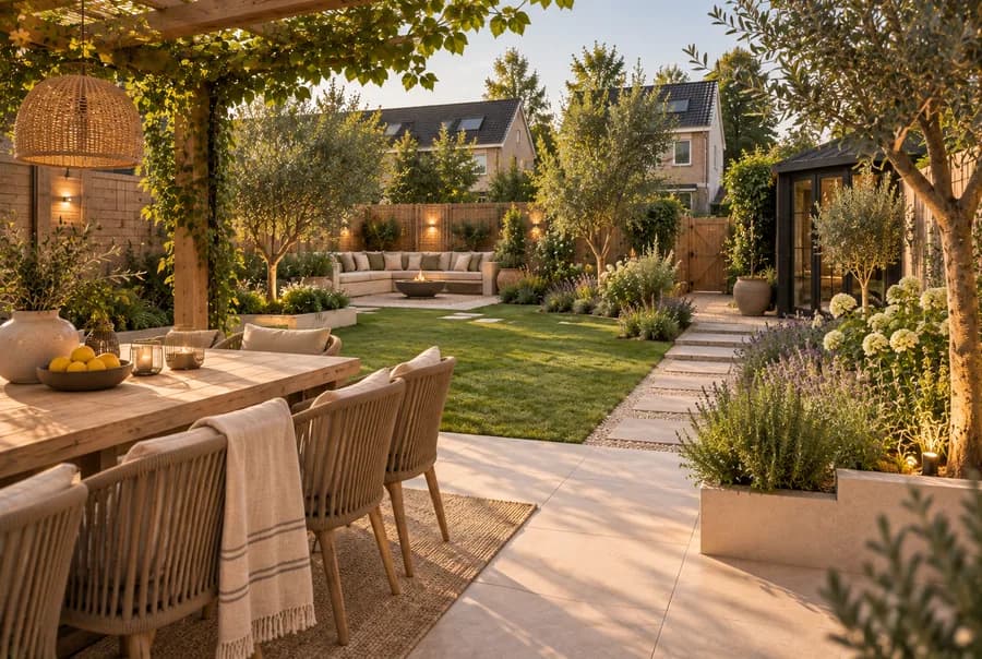 Mediterraan tuin als voorbeeld van de stijl