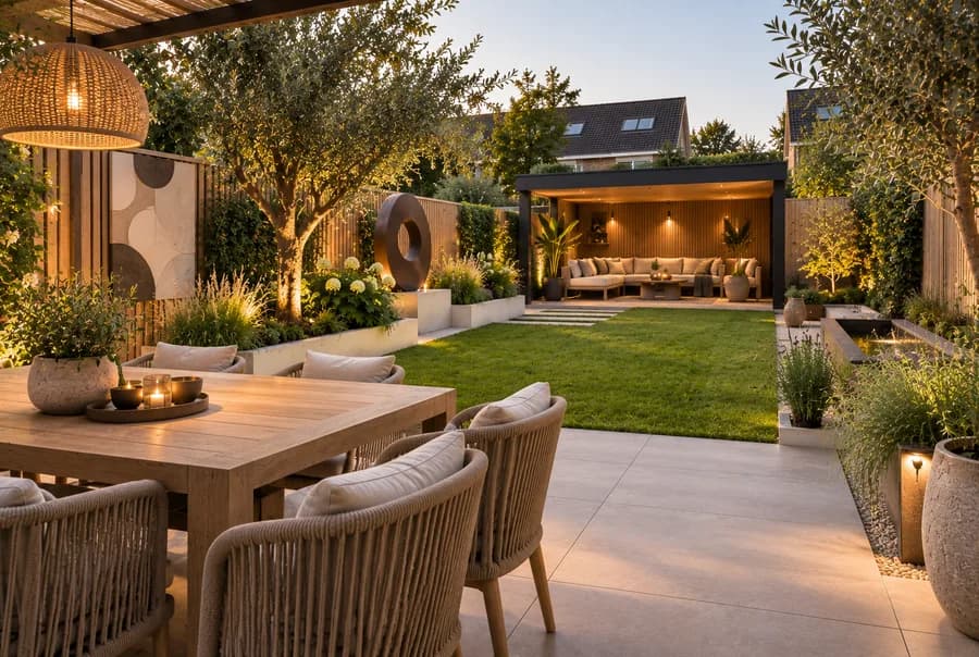 Tuin in Modern warm-stijl