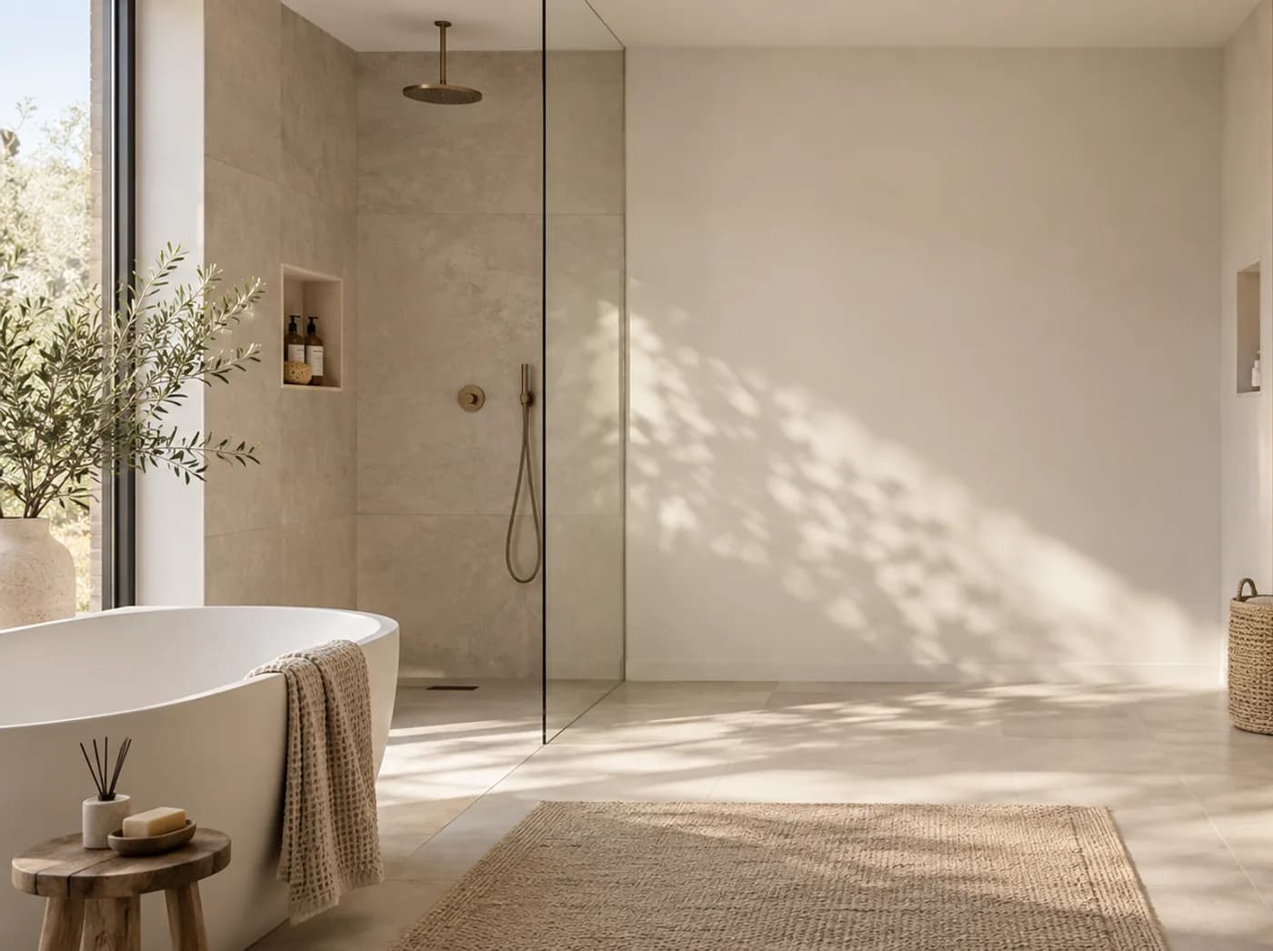 Diep indigo in de badkamer