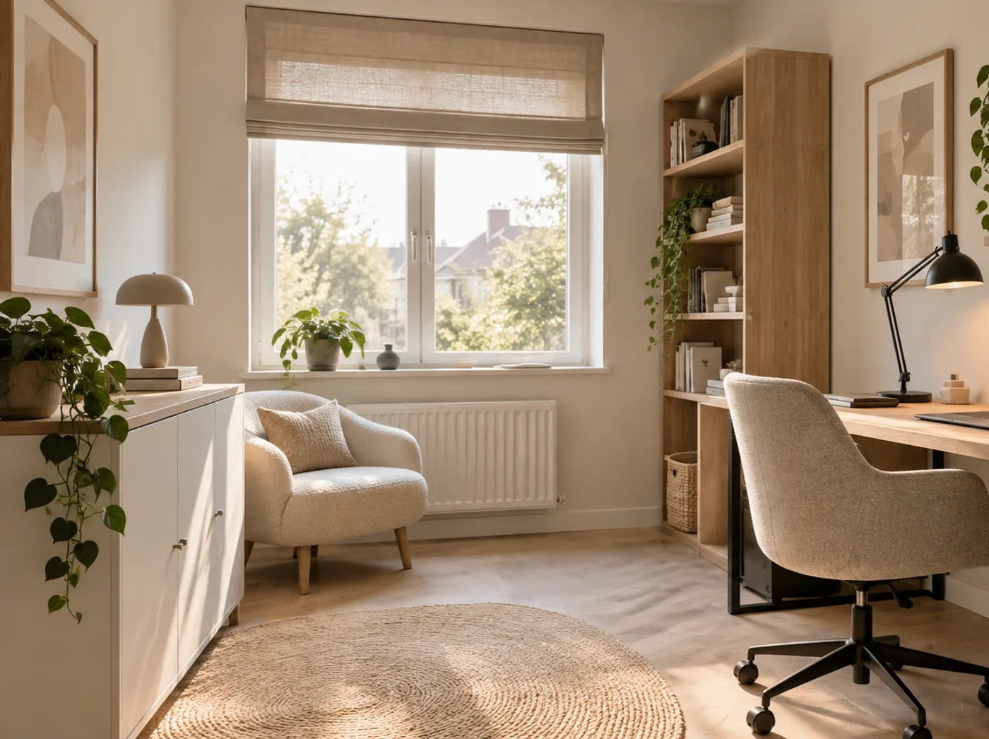 Diep indigo in de werkkamer