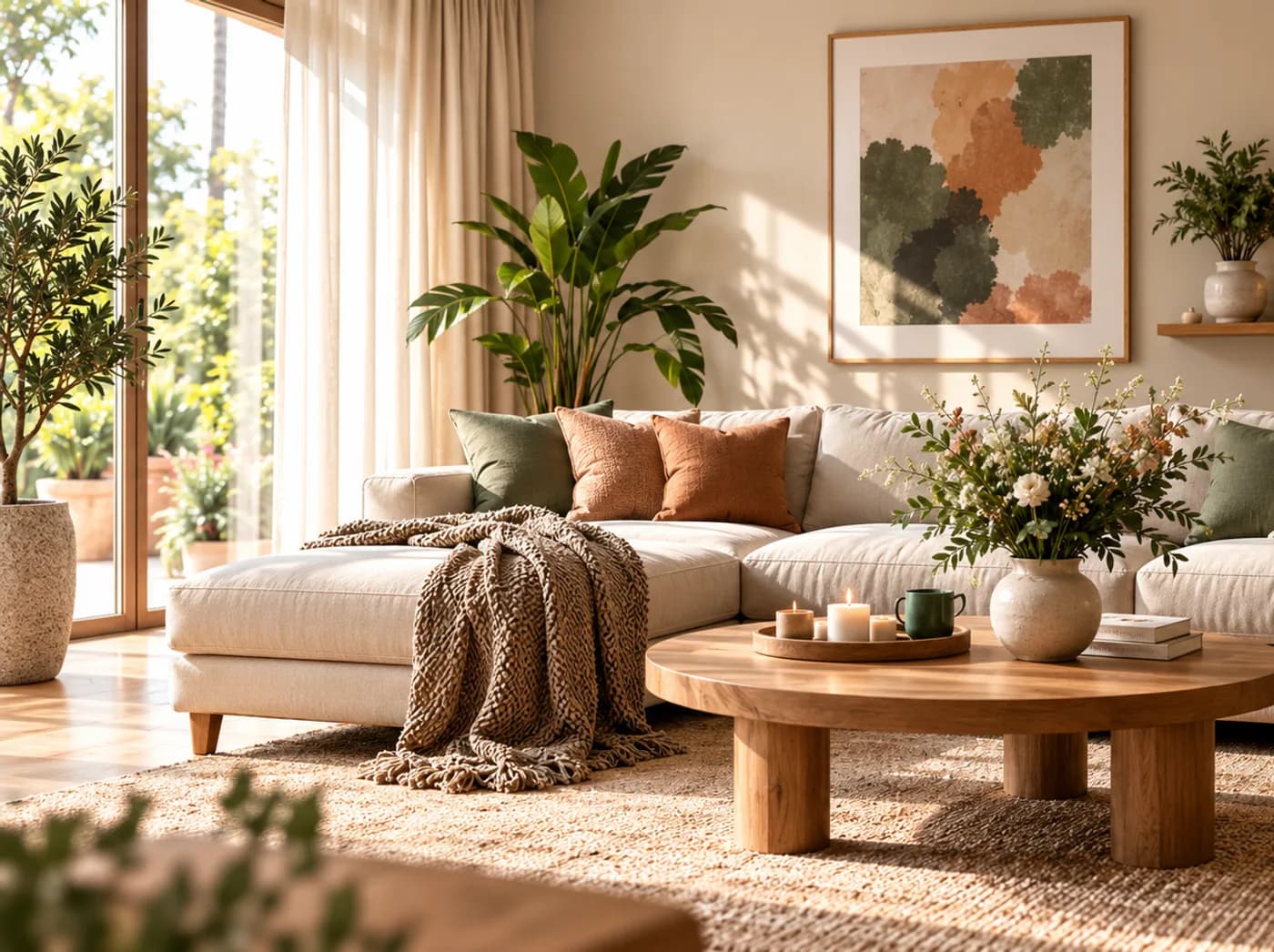 Diep indigo in de woonkamer